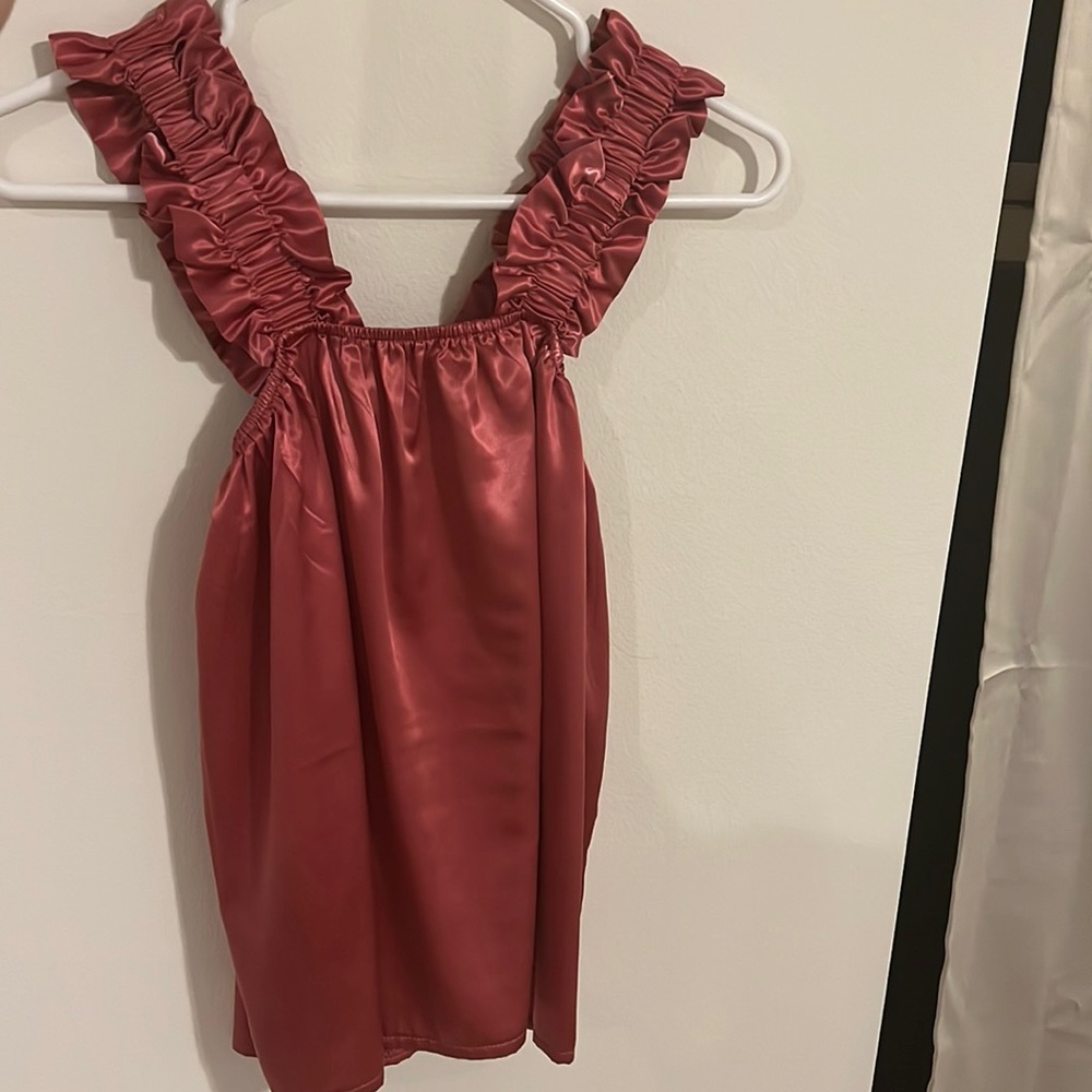 Pink satin top!
